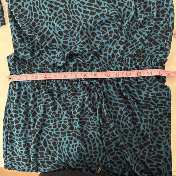 Chico's Travelers Boho Teal Black Leopard Print Dress Size 8/10 - Picture 16 of 16